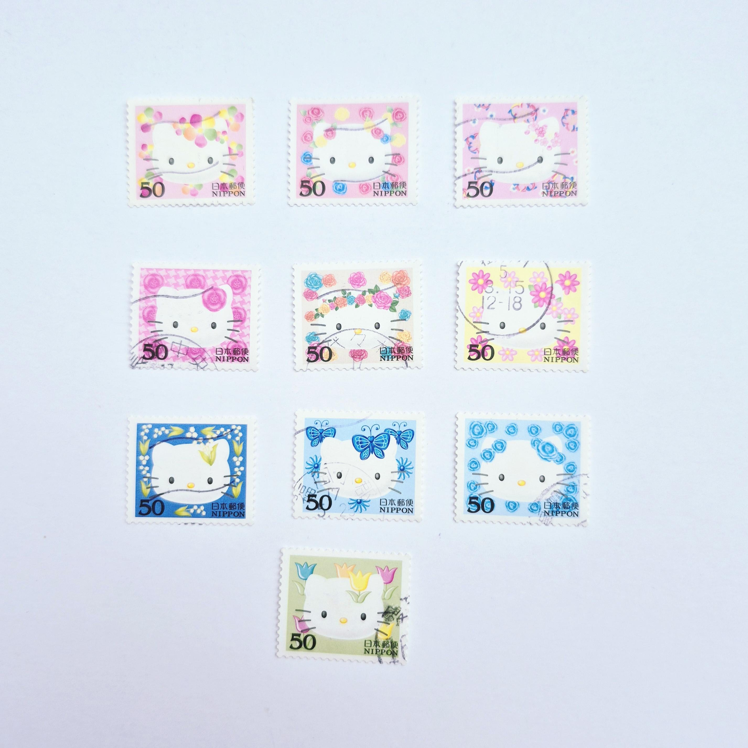 Japan Used "Sanrio" Stamp Sets | Disney Hello Kitty Set | Used Stamp Collection, Stamp Collecting