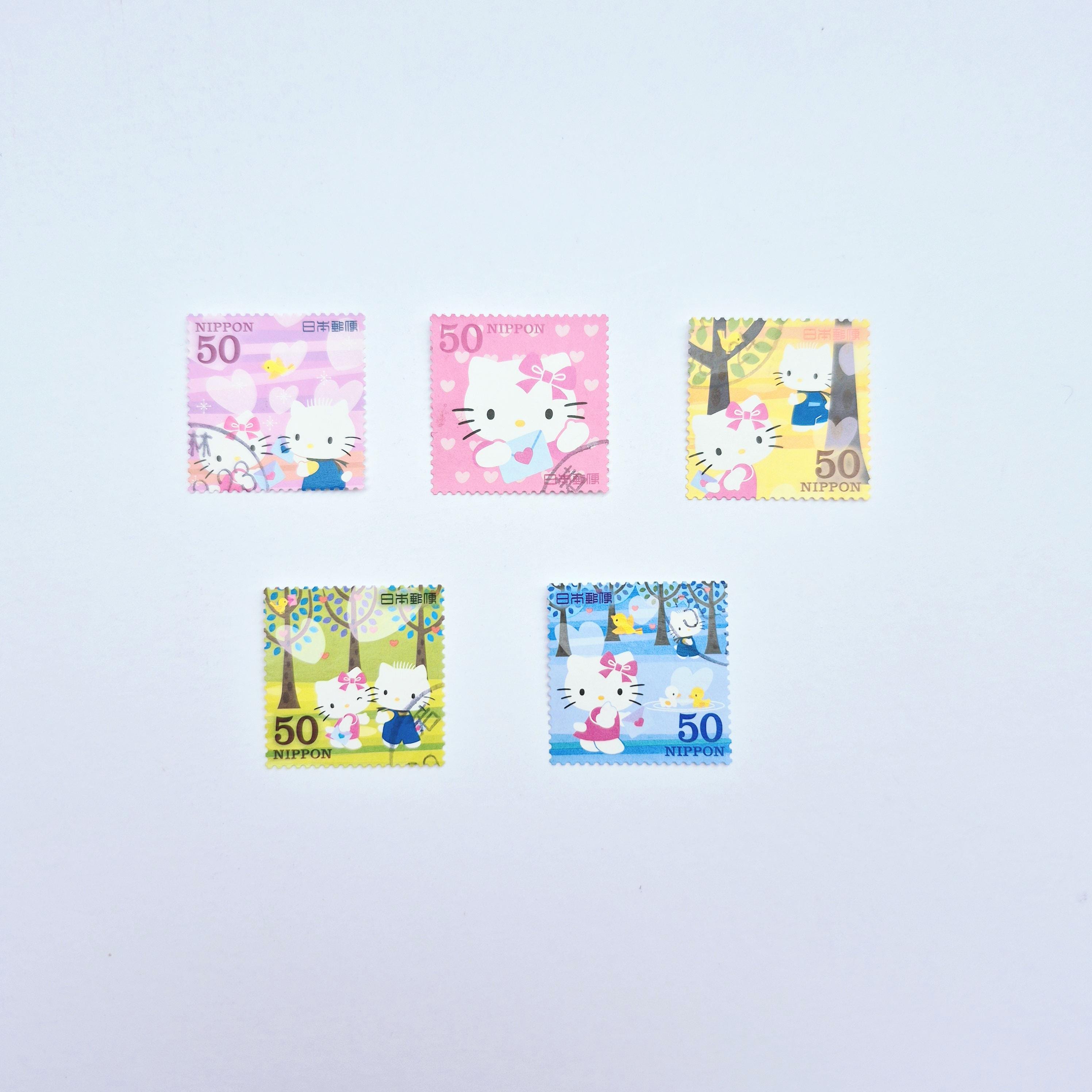 Japan Used "Sanrio" Stamp Sets | Hello Kitty 2009 Season's Greeting | Used Stamp Collection, Stamp Collecting