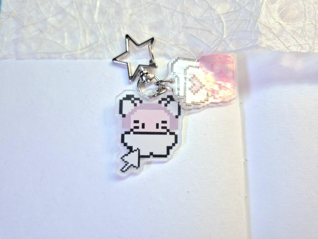 Kawaii Acrylic Charms, Bear Keychain