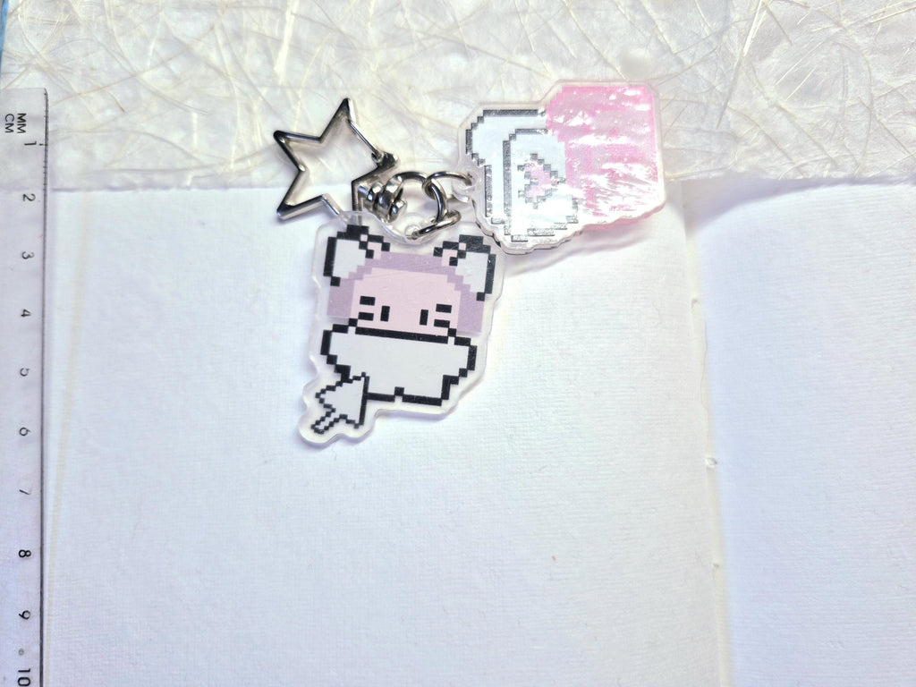 Kawaii Acrylic Charms, Bear Keychain