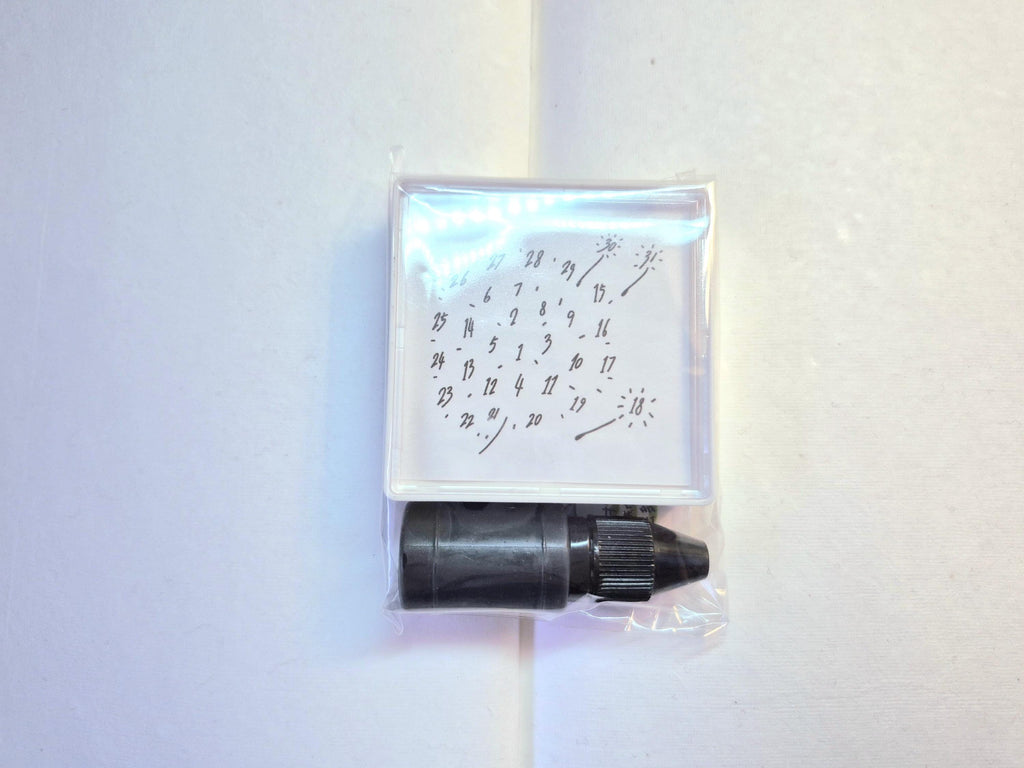Self Ink Stamp Calendar Dandelion 5x5cm Black