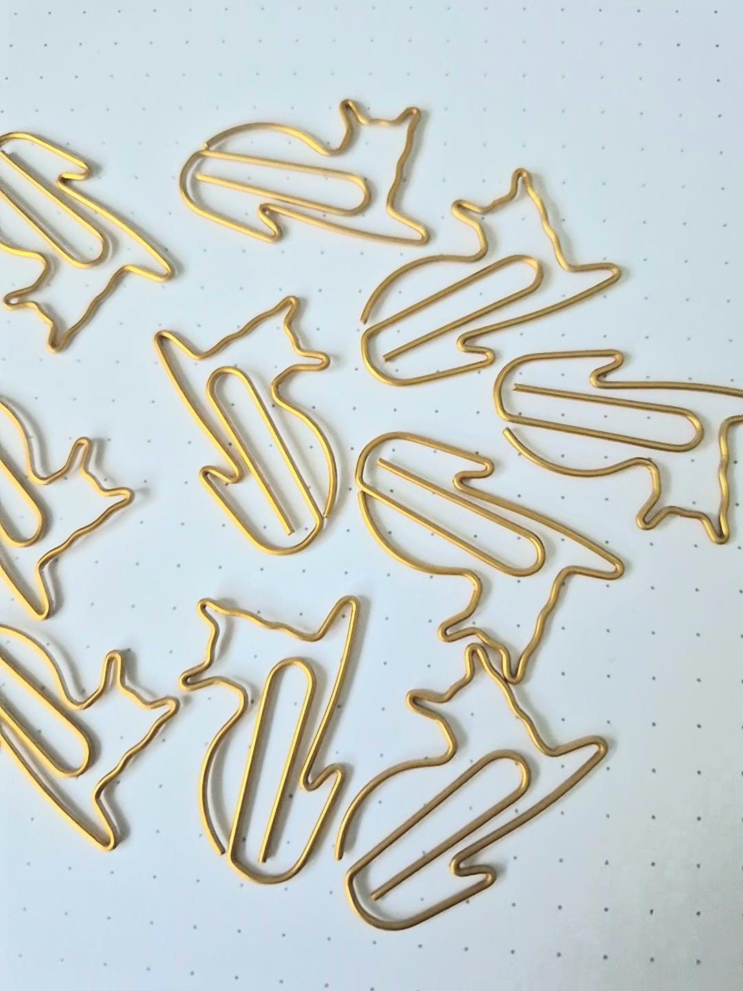 Gold Cat Paper Clips | Gift for Cat Lovers
