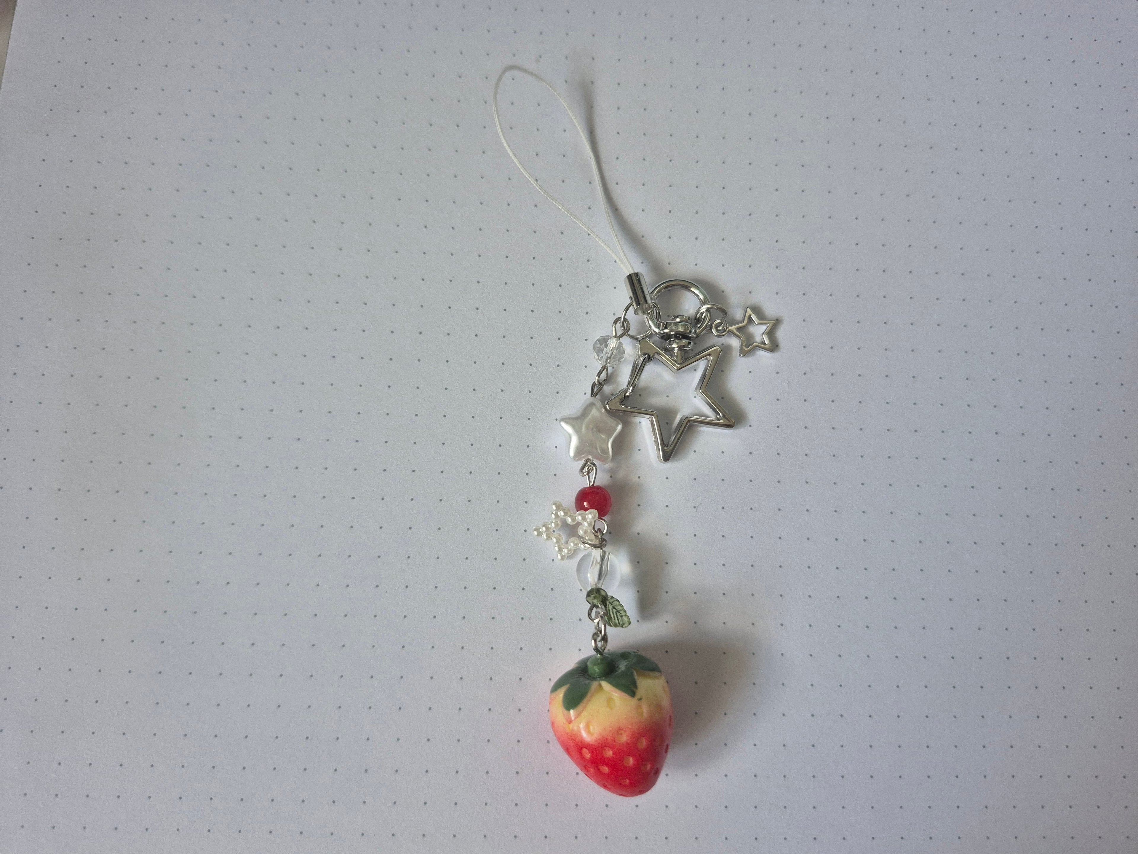 Kawaii Keychain Charms, Red Strawberry